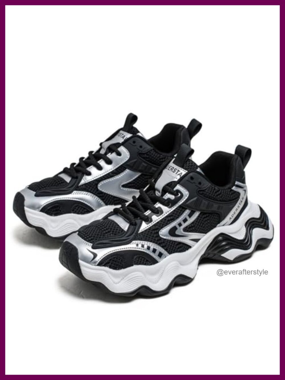 Men's Chunky Platform Fashion Sneakers Lace-Up PU Leather Mesh Walking Shoes